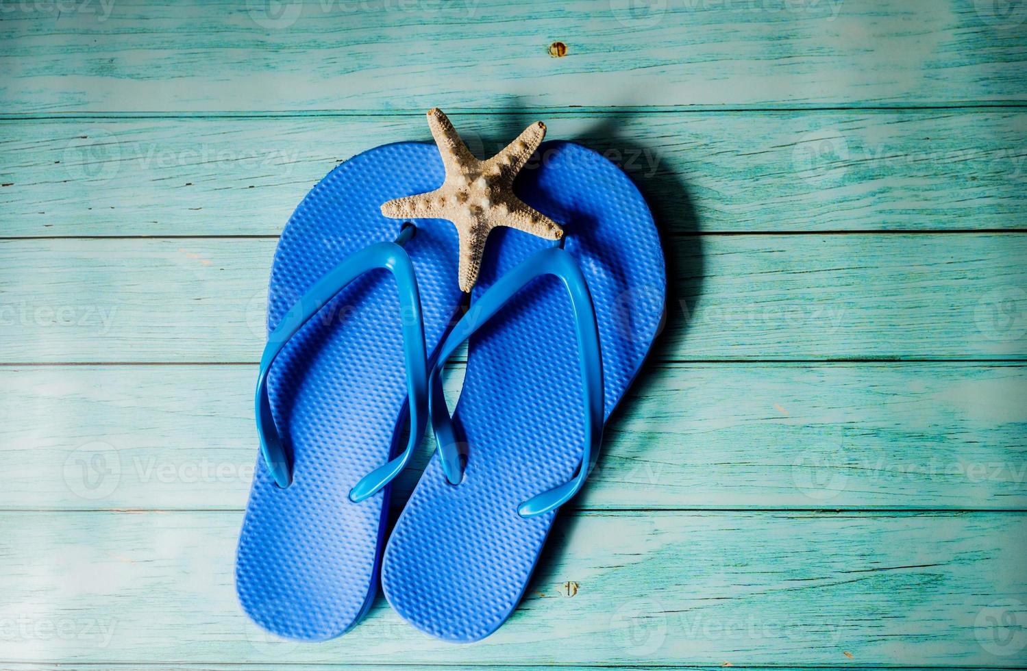 Blue beach slipper photo
