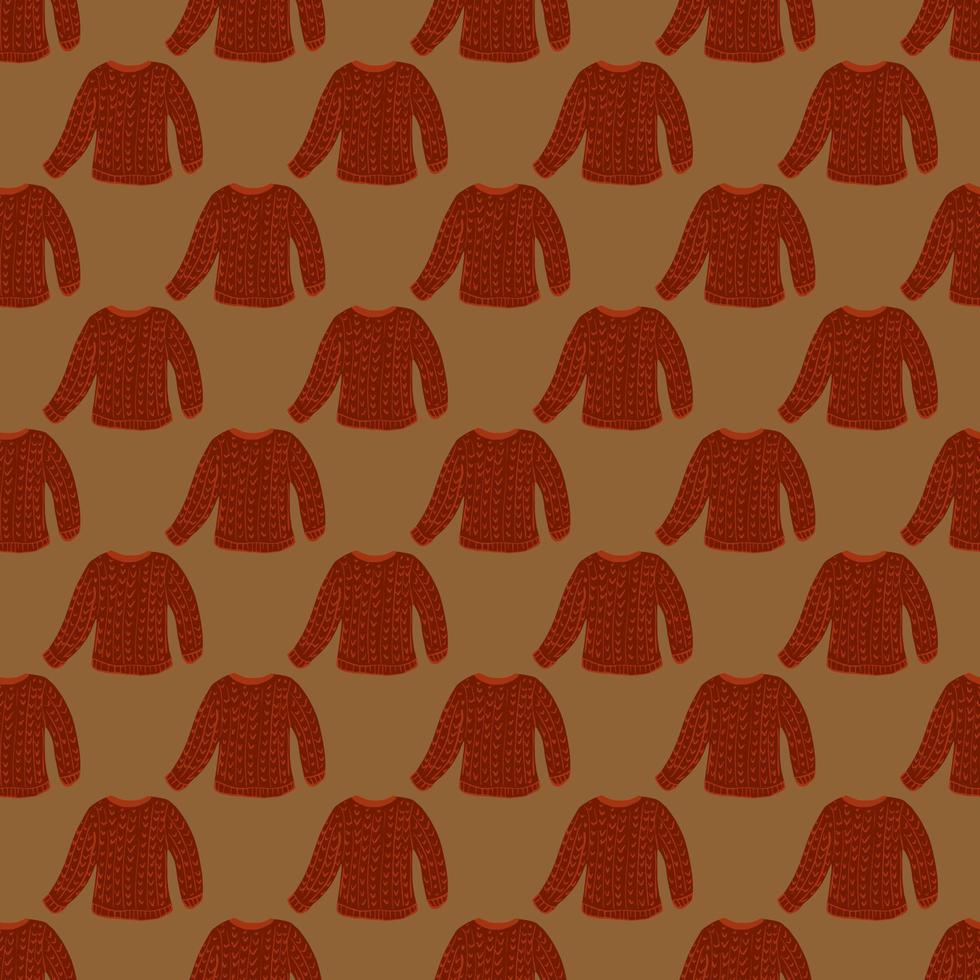 traje escandinavo de patrones sin fisuras con adorno de suéter acogedor. fondo beige. telón de fondo de invierno. vector