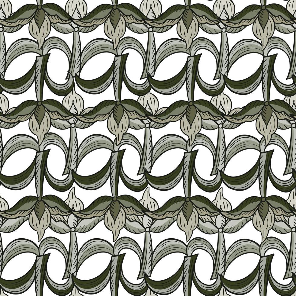 patrón floral sin costura vintage de estilo abstracto con elementos decorativos de flores de tulipán. adorno aislado. vector