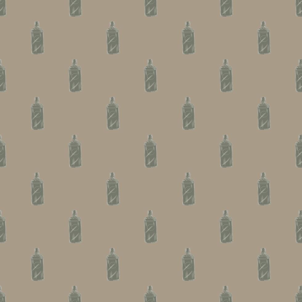 Seamless pattern retro chinese bottle on dark beige background. Geometrical texture template for menu restaurant. vector