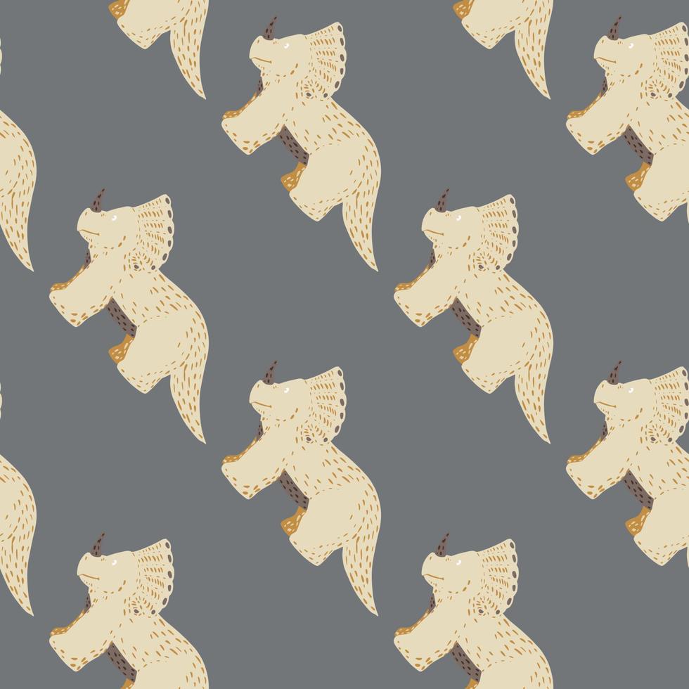 Triceratops seamless pattern. Children dino background. Vector illustration.