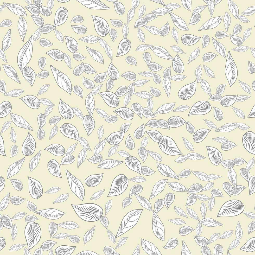 Retro leaf seamless pattern background. Tropical wallpaper. Hand drawn artistic background. vector