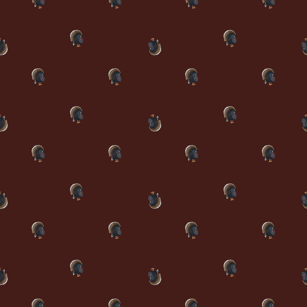 Seamless pattern Turkey brown background. Texture of farm bird for any purpose. vector