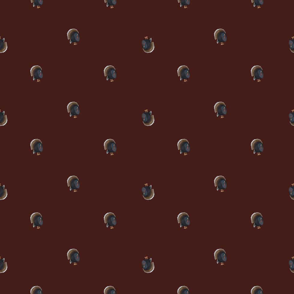 Seamless pattern Turkey brown background. Texture of farm bird for any purpose. vector