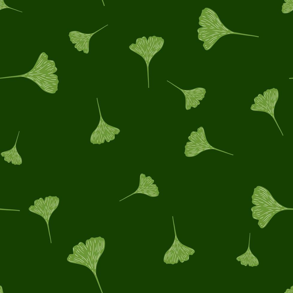 Ginkgo biloba seamless pattern. Beautiful plant background. vector