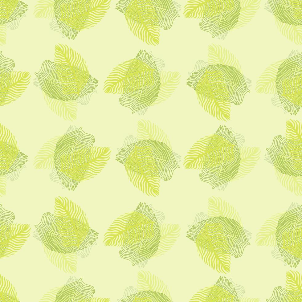 patrón abstracto sin costuras de hoja de palma con estampado de follaje dibujado a mano. fondo de selva simple. ilustración vectorial para estampados textiles de temporada. vector