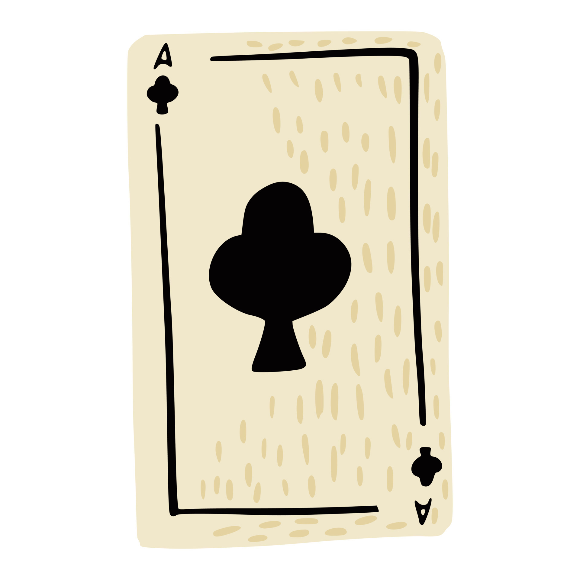 Play card clubs isolated on white background. Vintage abstract design