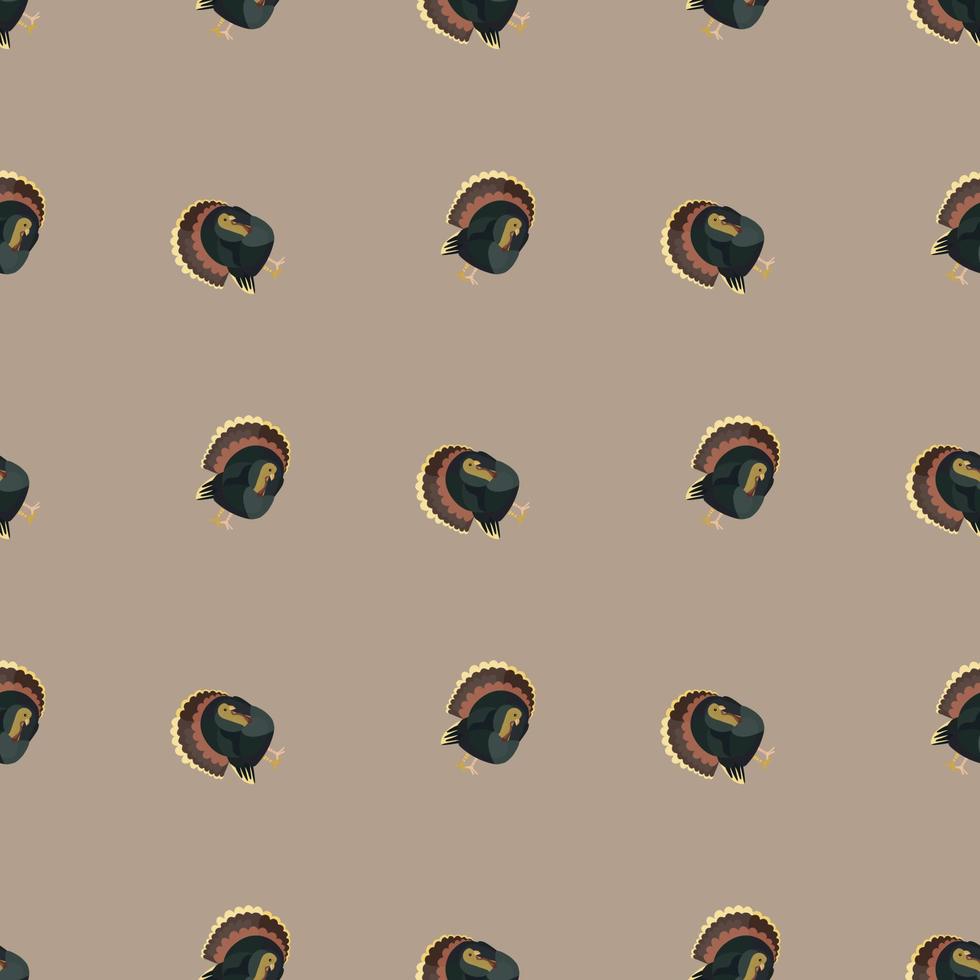 Seamless pattern Turkey beige background. Texture of farm bird for any purpose. vector