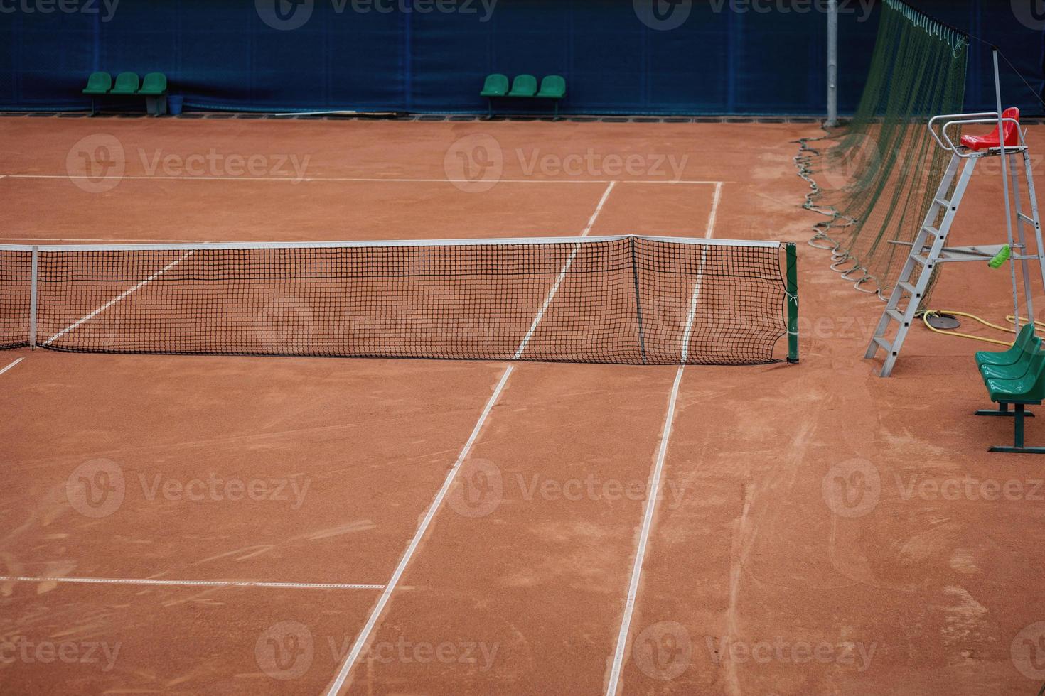 Tennis net and court photo