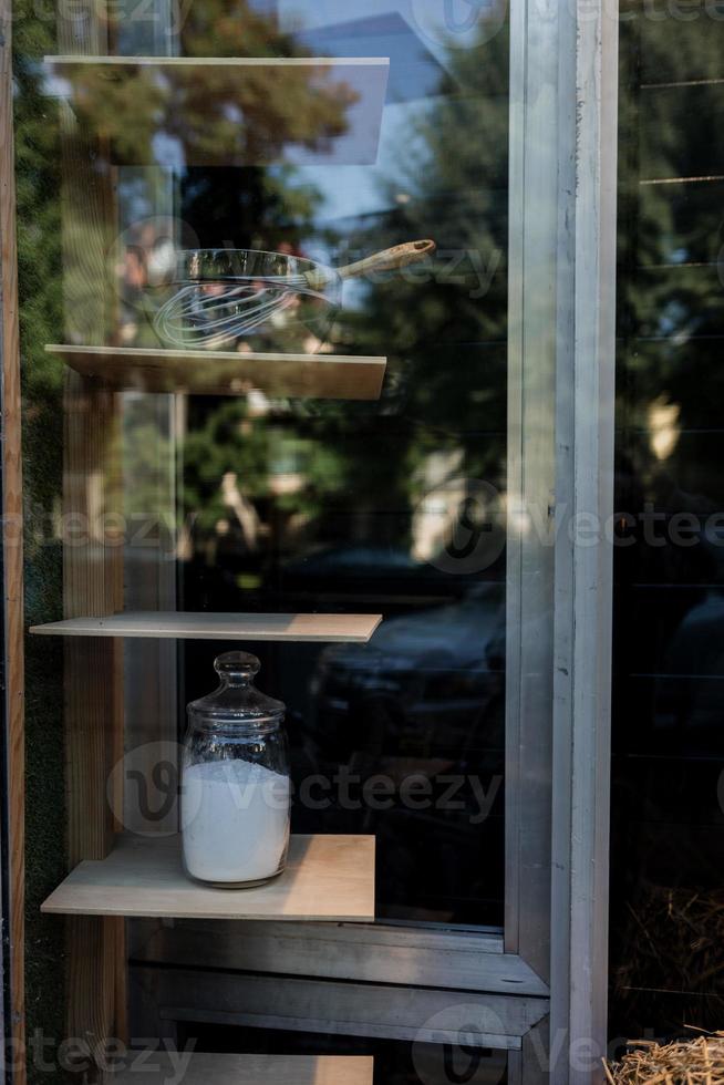 flour in a glass jar photo