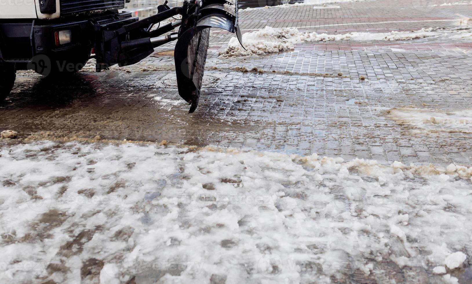 Cleaning city street photo