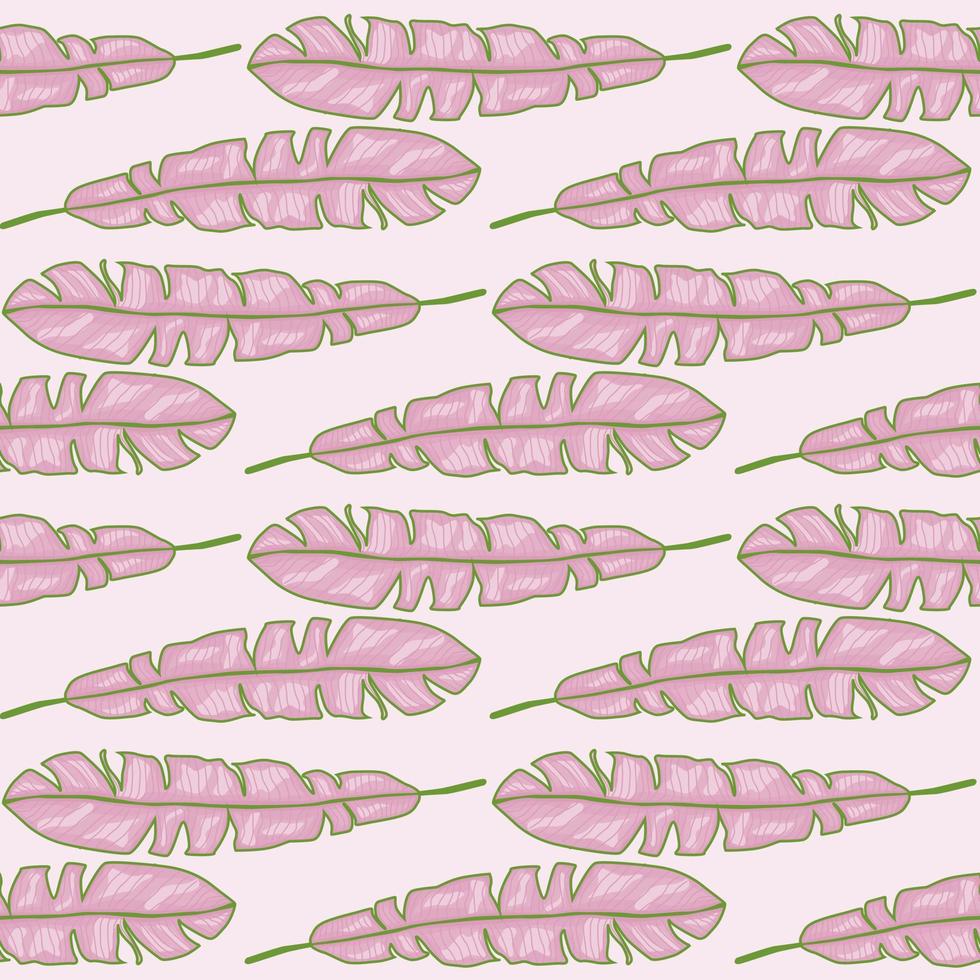 Modern Banana leaf seamless pattern with hand drawn tropical print. Fashionable nature background. Vector illustration for seasonal textile.