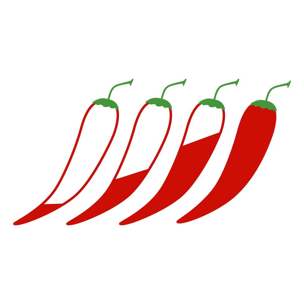 Spicy chilli pepper indicator isolated on white background. Symbol for menu restaurant in flat style. vector