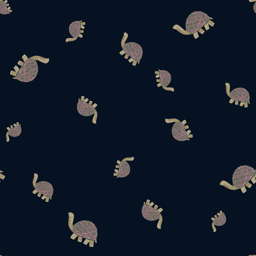 L12122021-07Cute turtles seamless pattern. Funny animals ornament. vector