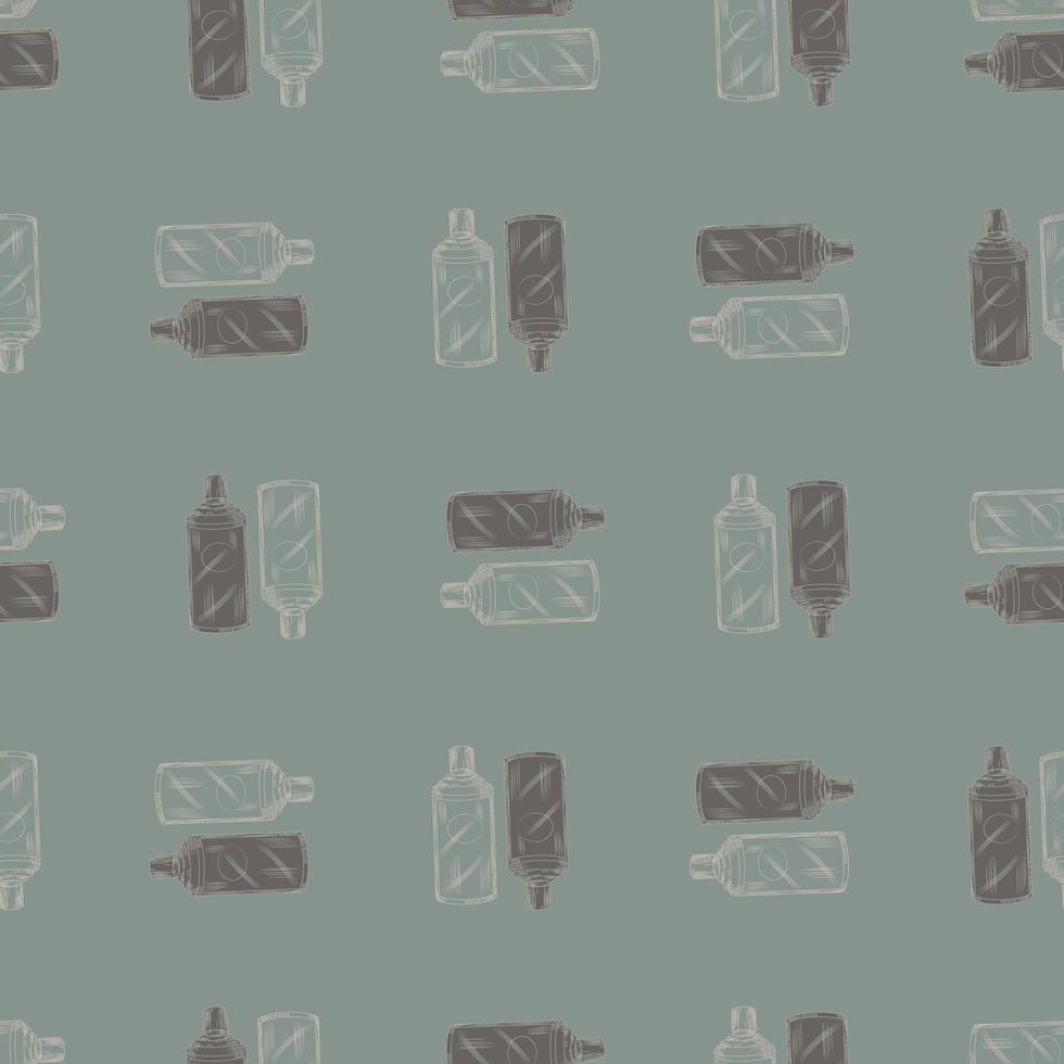 Seamless pattern retro chinese bottle on green background. Geometrical texture template for menu restaurant. vector