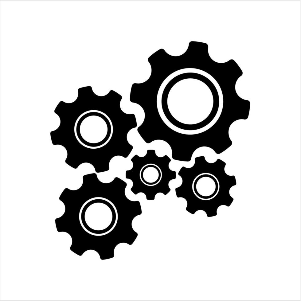 gear mechanism and settings vector icon