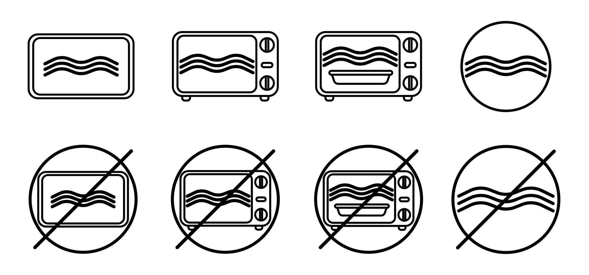 Microwave oven safe isolated on white background. Icon for cookware in ink style. vector