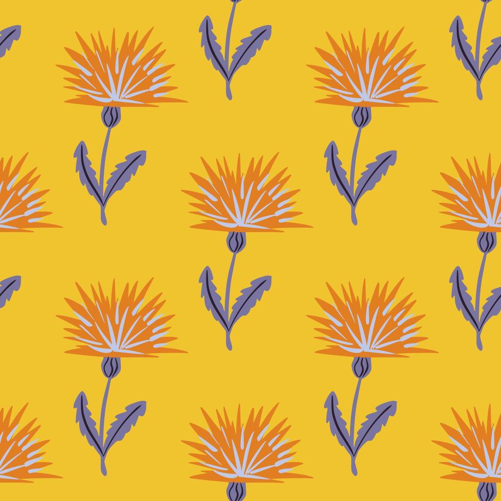 Dandelion cute seamless pattern. Hand drawn meadow background. vector