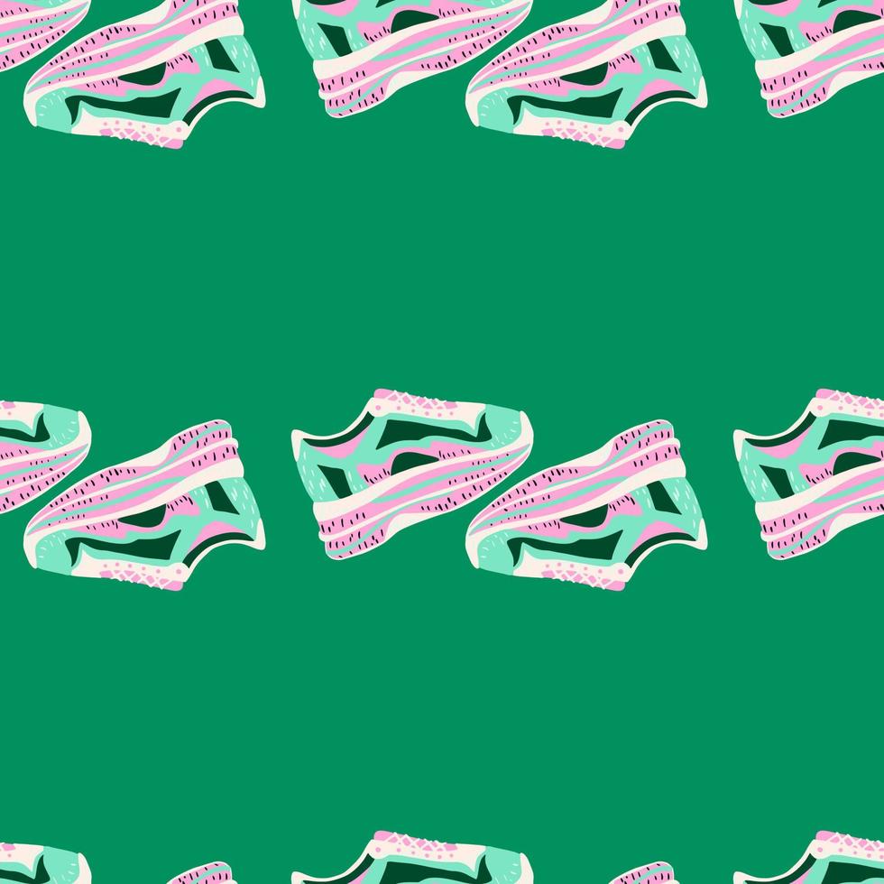 Sneakers seamless pattern. Background of clothing. vector
