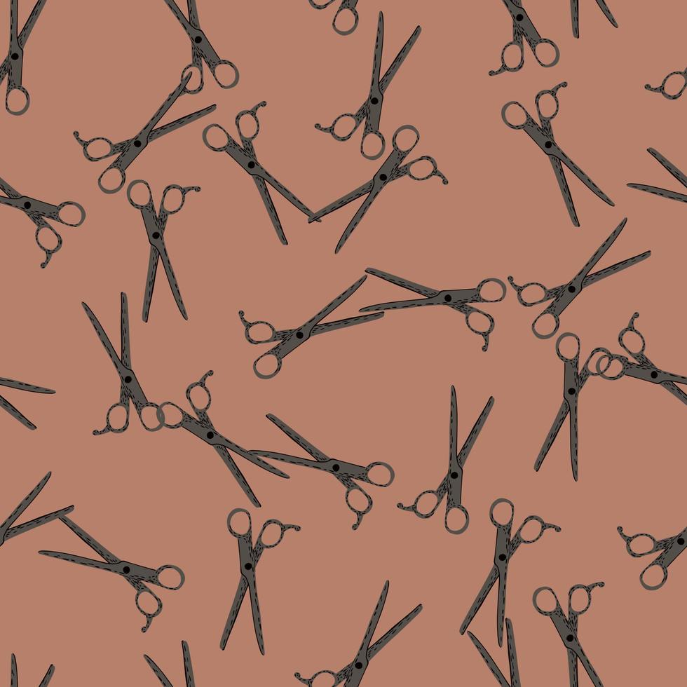 Scissors seamless pattern. Retro salon background. vector