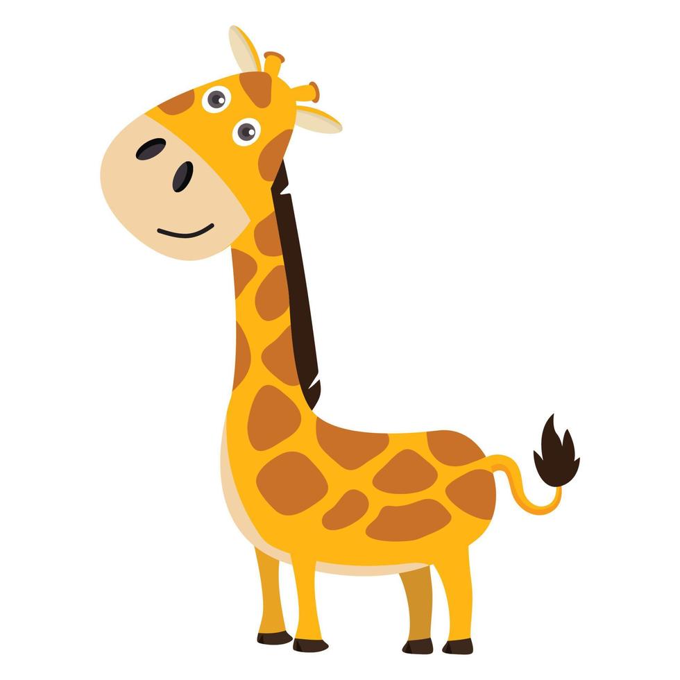 caricatura de vector de personaje de jirafa linda