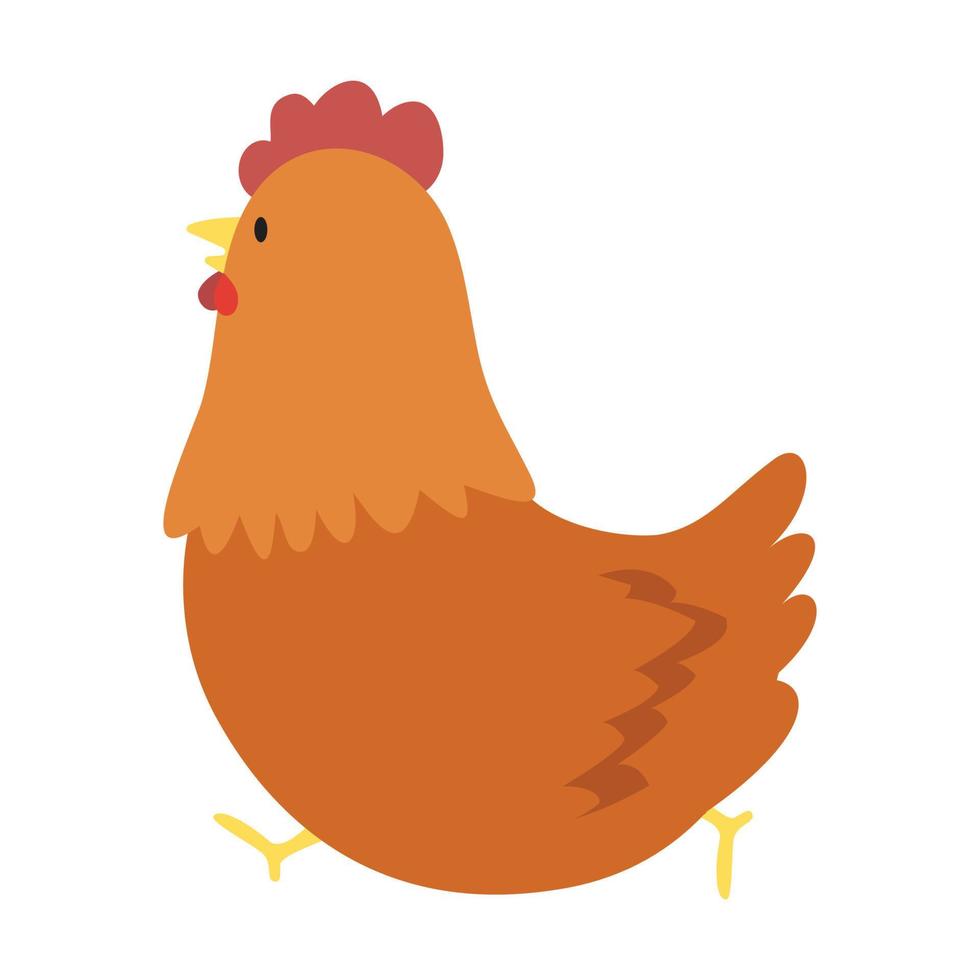 Cute chicken hen cartoon on white background 21458228 Vector Art at Vecteezy