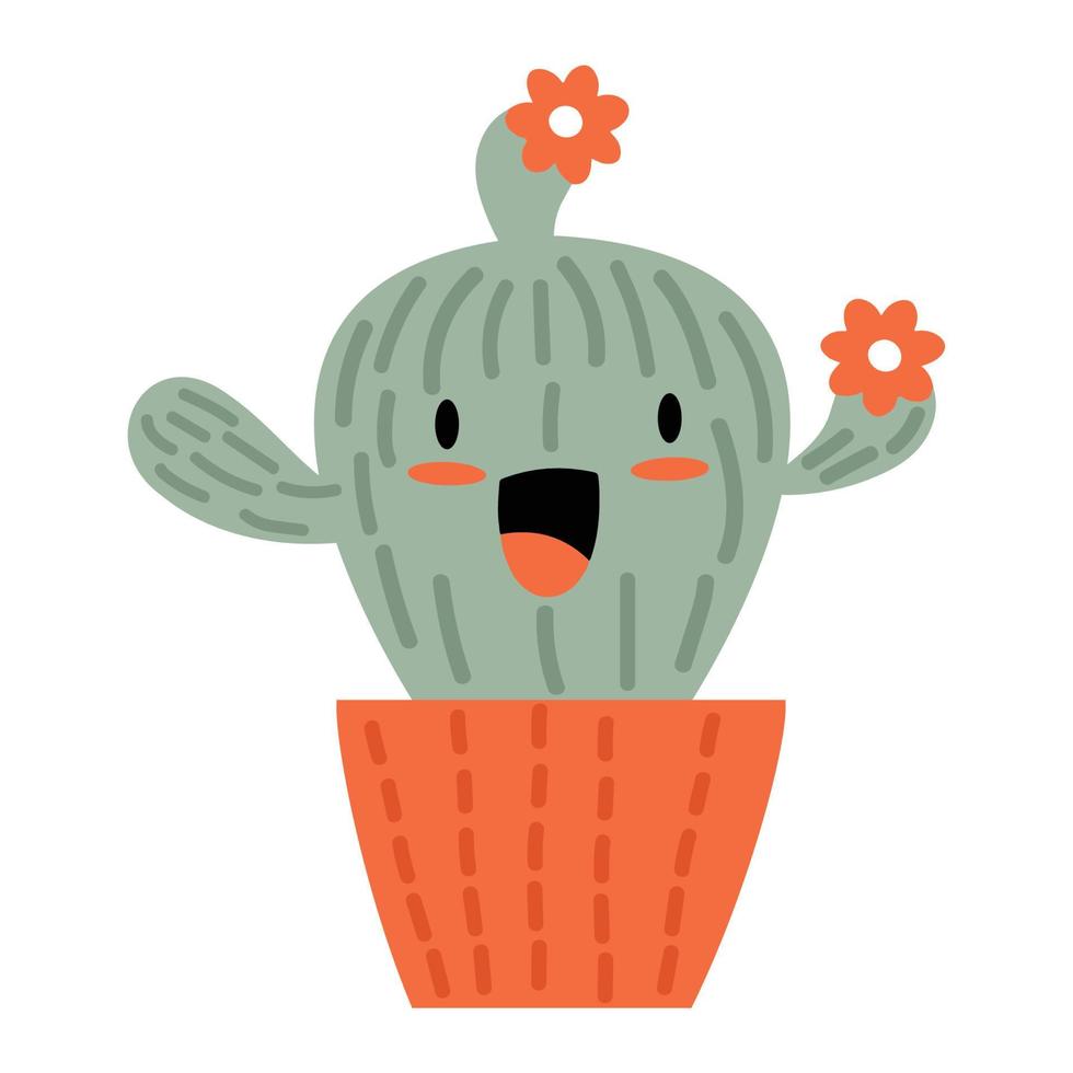 Cute doodle Cactus vector cartoon