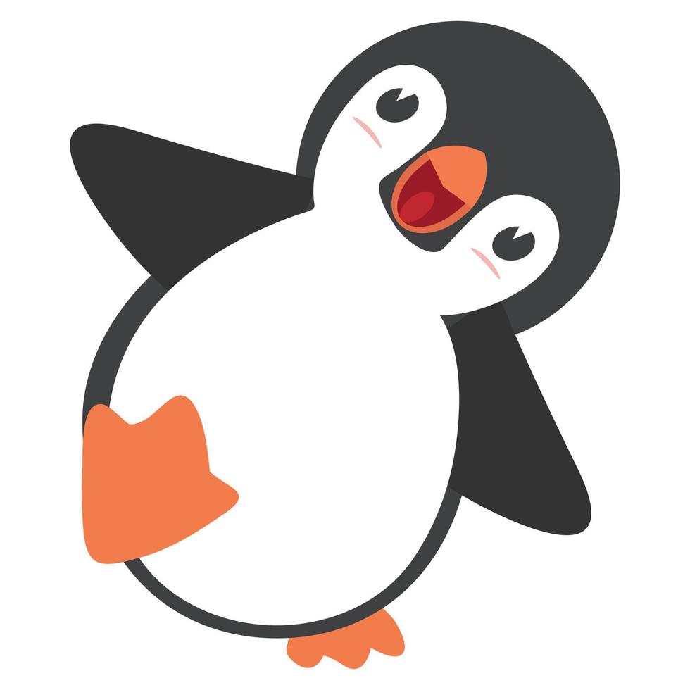 icono de dibujos animados lindo pingüino plano vector