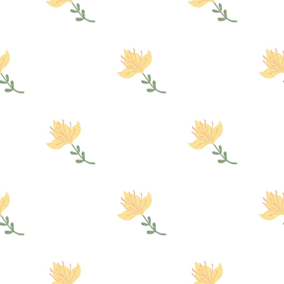 Lily abstract seamless pattern. Hand drawn flower background. vector