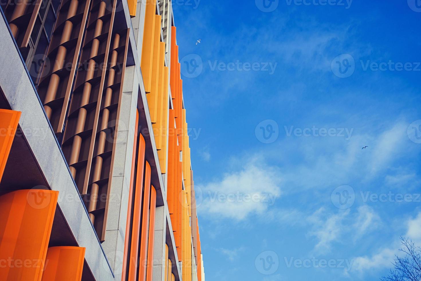 multicolored modern building in Riga photo