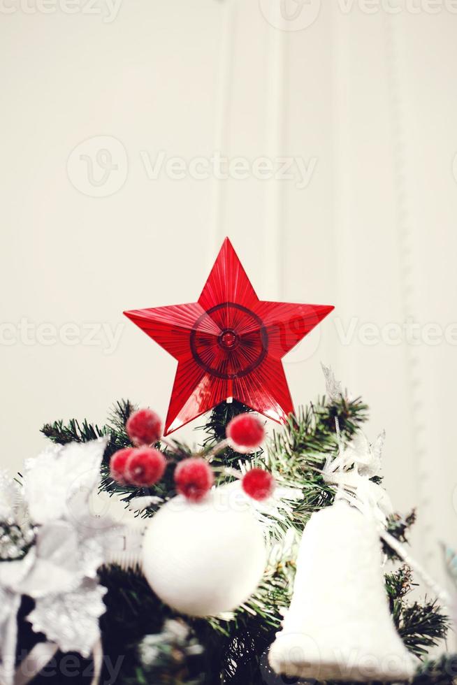 Red star christmas decoration photo