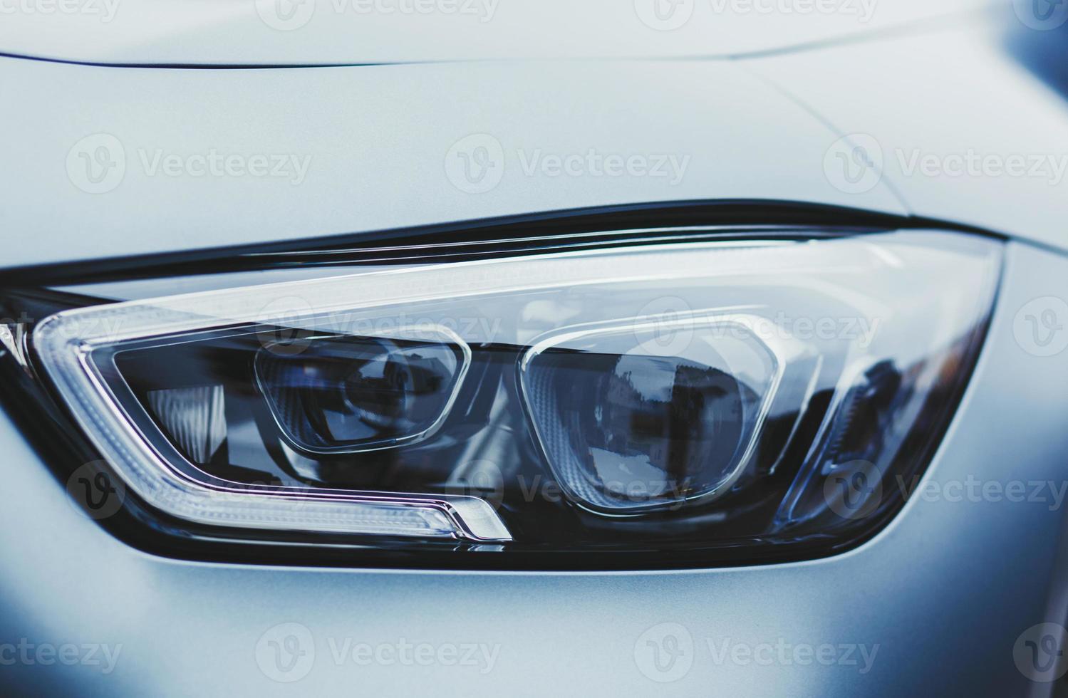 LED headlights modern car photo