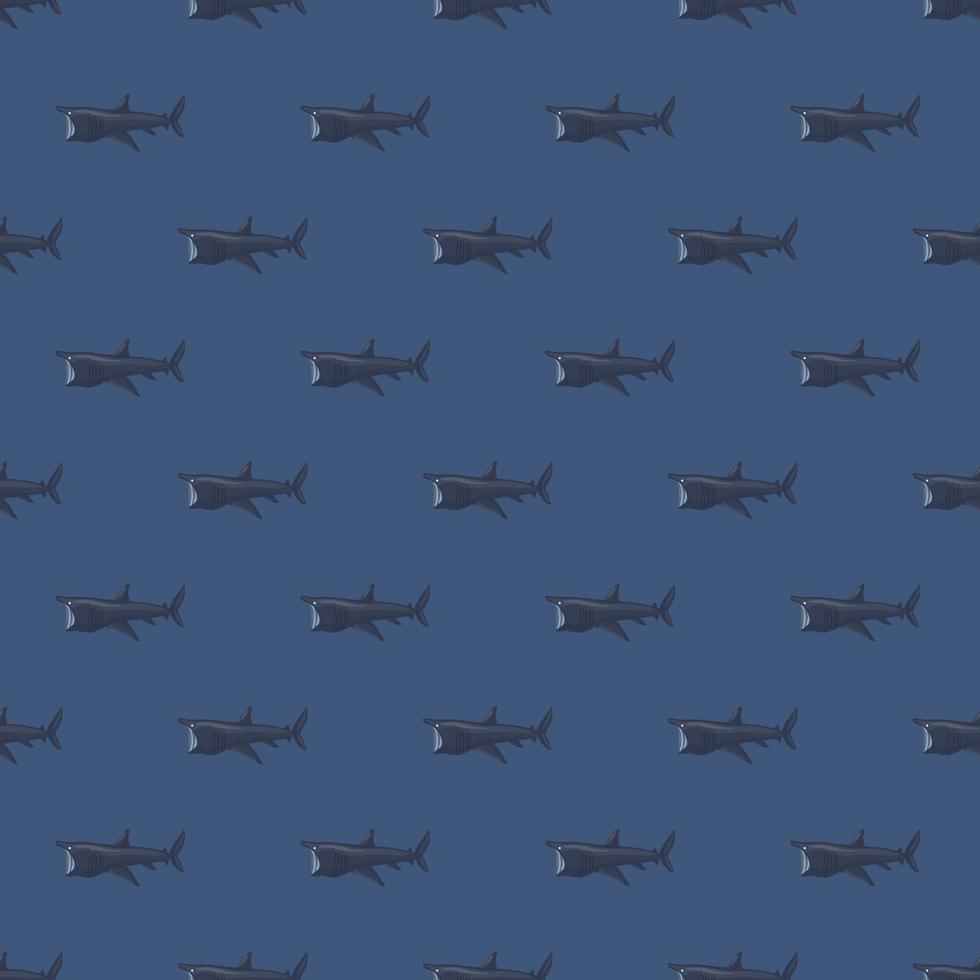 Patrón sin fisuras de tiburón peregrino en estilo escandinavo. fondo de animales marinos. ilustración vectorial para niños textil divertido. vector