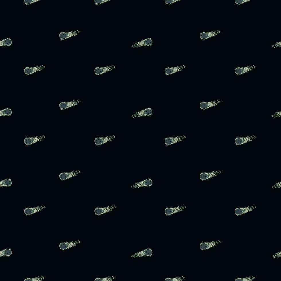 Meteor shower seamless pattern. Hand drawn comets fly background. vector