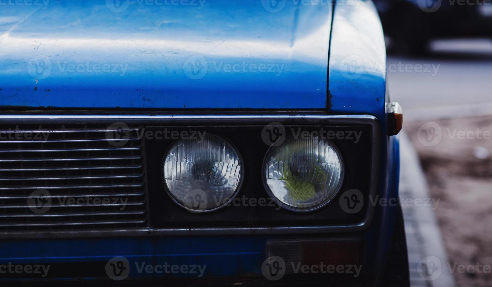 headlights of an old retro car photo
