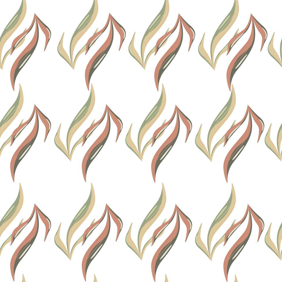 Seamless pattern seaweed on white background. Marine flora templates for fabric. vector