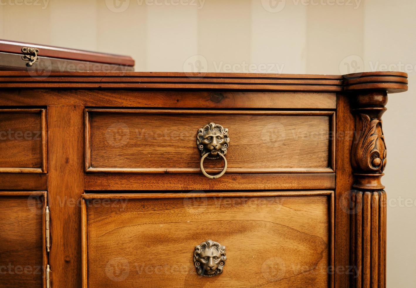 Vintage cabinet with drawers photo