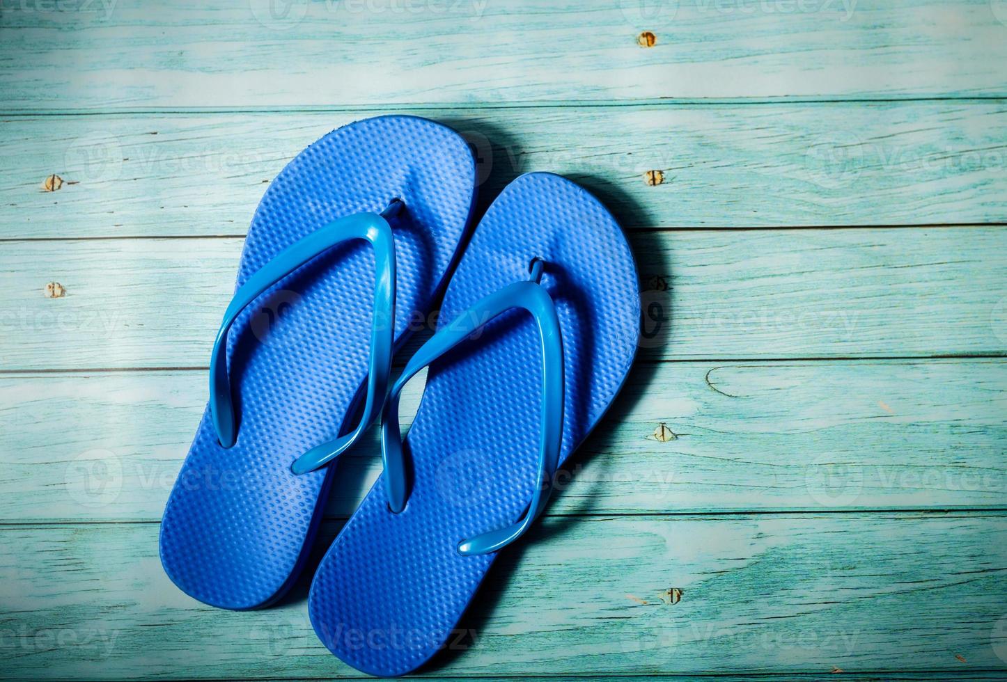 Blue flip flops photo