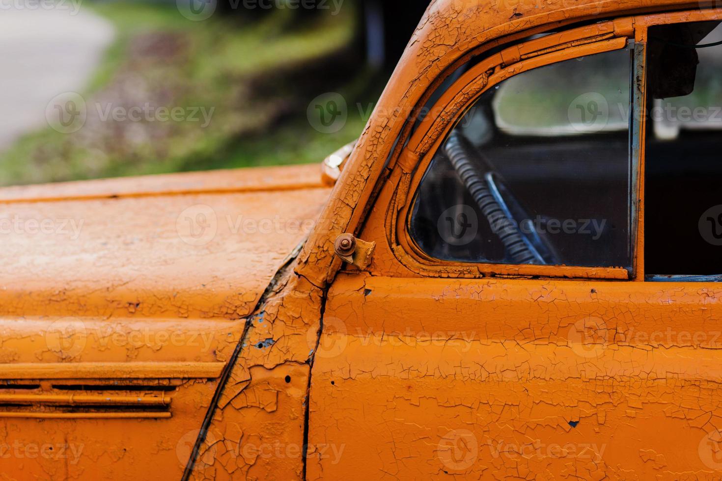 Old retro dirty car photo