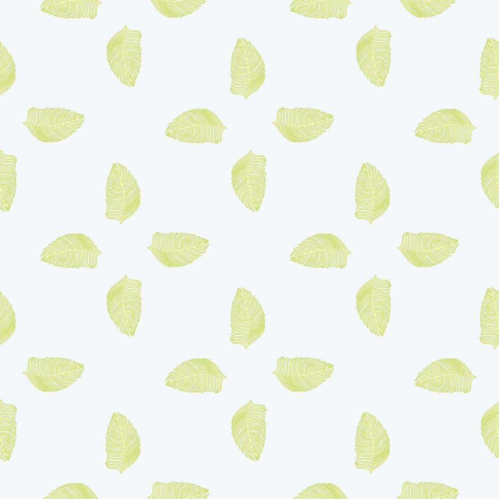 Organic palm leaf seamless pattern with hand drawn foliage print. Simple color background. Vector illustration for seasonal textile.
