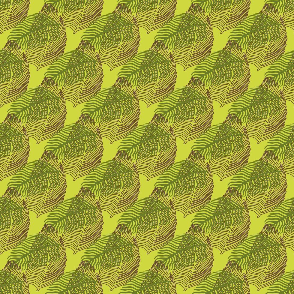 patrón abstracto sin costuras de hoja de palma con estampado de follaje dibujado a mano. fondo de selva simple. ilustración vectorial para estampados textiles de temporada. vector