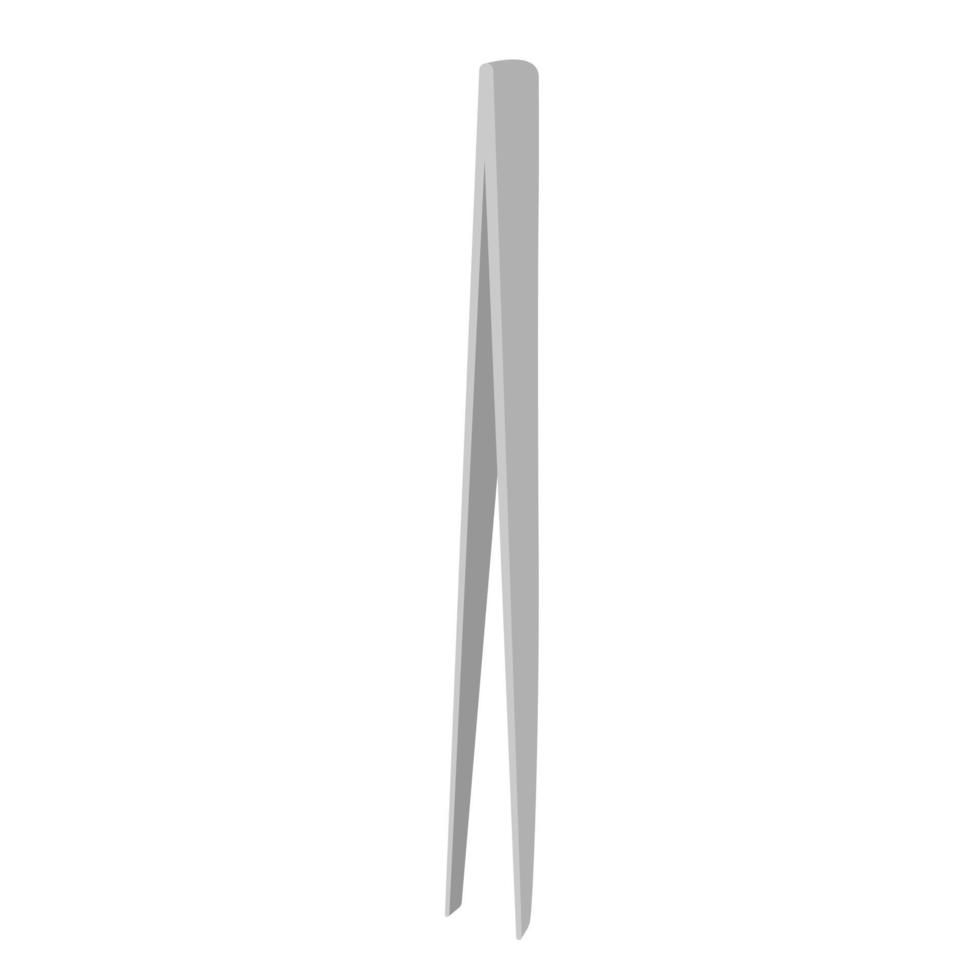 Tweezers isolated on white background. Pincers metallic for beauty or surgical in flat. vector