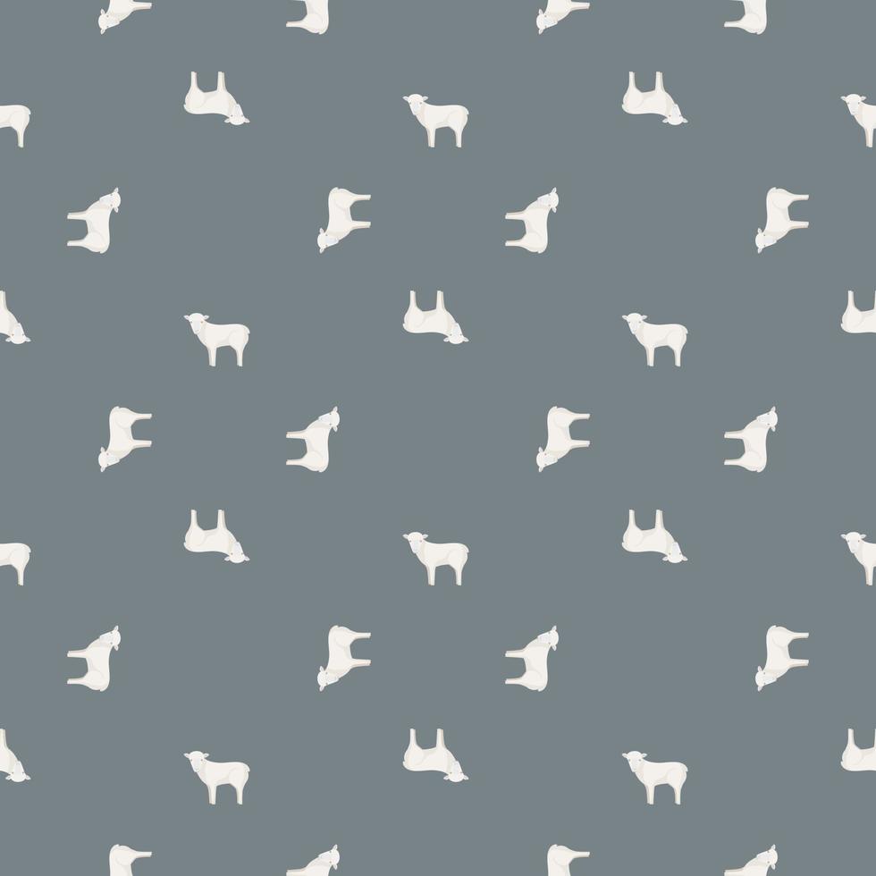 Seamless pattern of sheep. Domestic animals on colorful background. Vector illustration for textile.