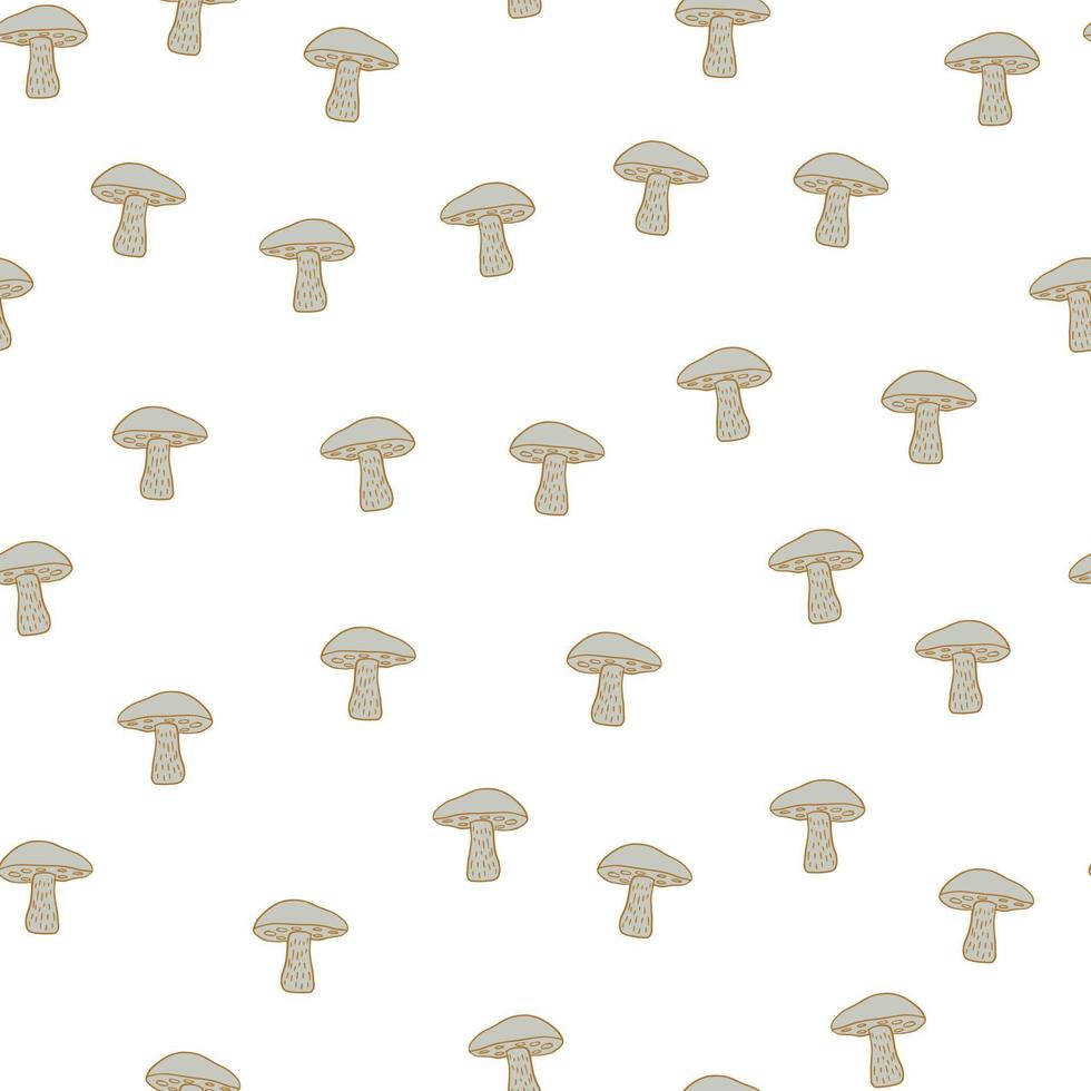 Decorative autumn seamless food pattern with isolated little beige Leccinum scabrum mushroom shapes. vector