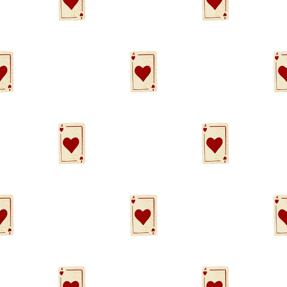 Game cards seamless pattern. Design gambling. Repeated texture in doodle style. vector