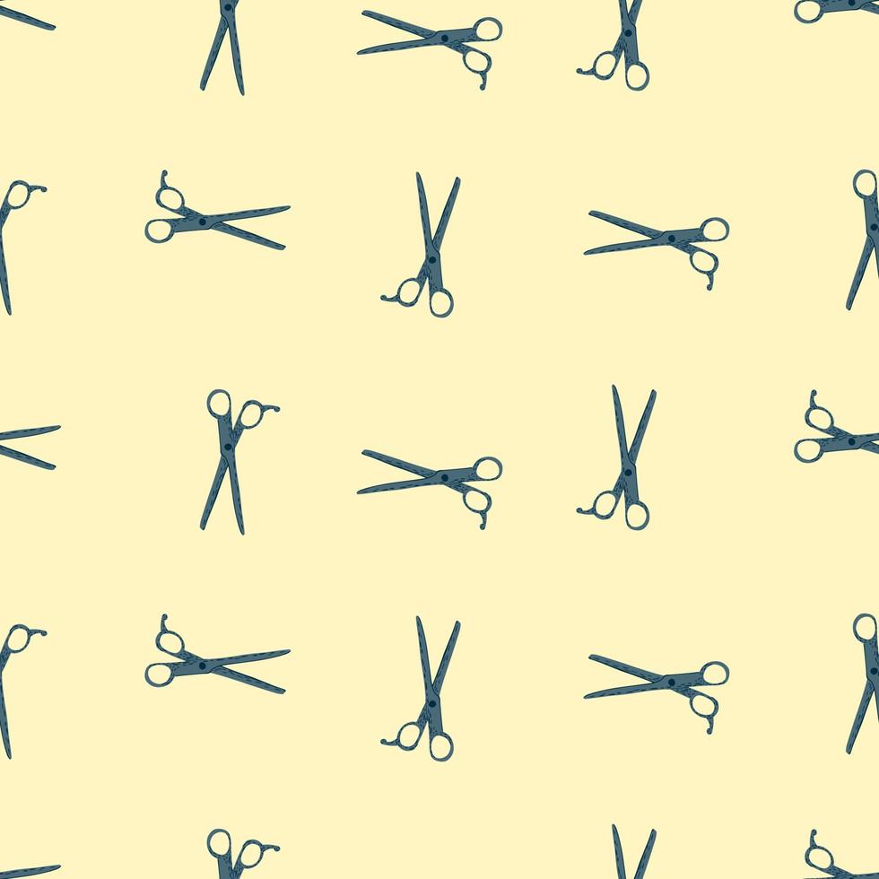 Scissors seamless pattern. Retro salon background. vector