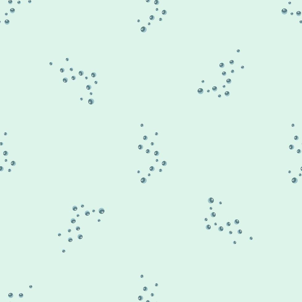 Seamless pattern bubbles on light turquoise background. Flat texture of soap for any purpose. vector