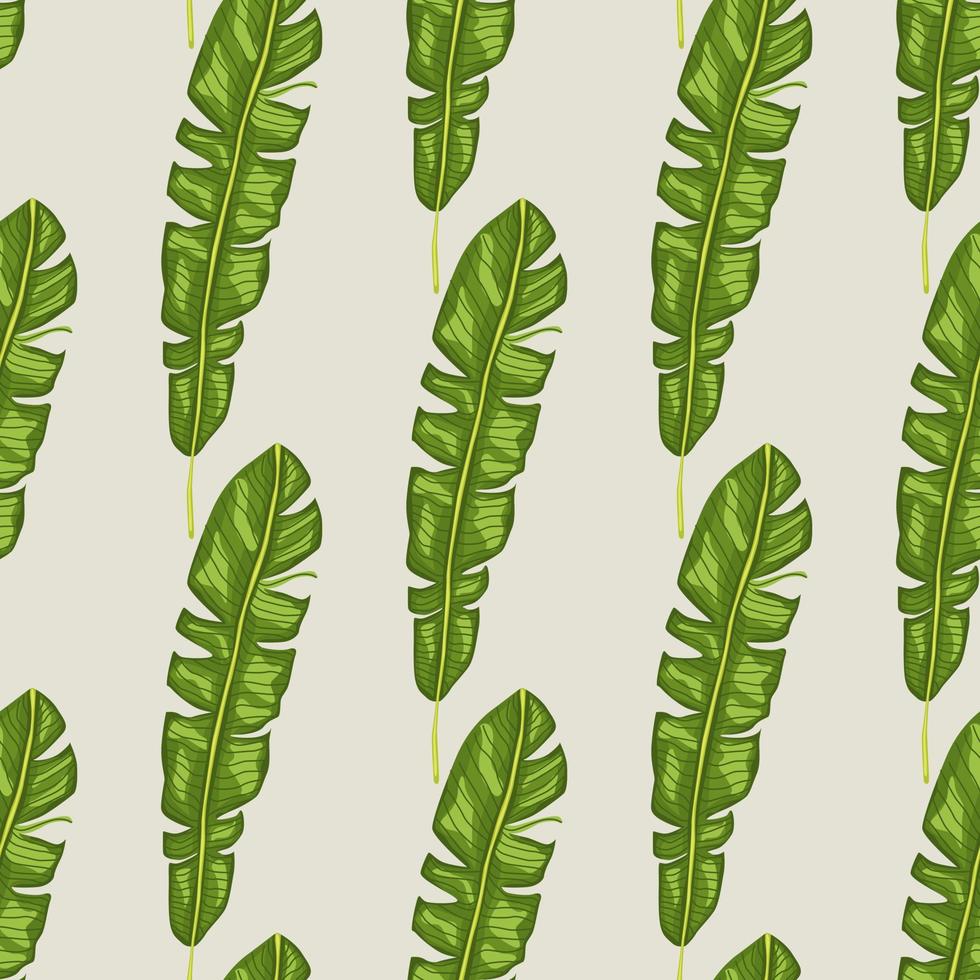 Exotic jungle seamless pattern with bright green tropic leaf elements shapes. vector