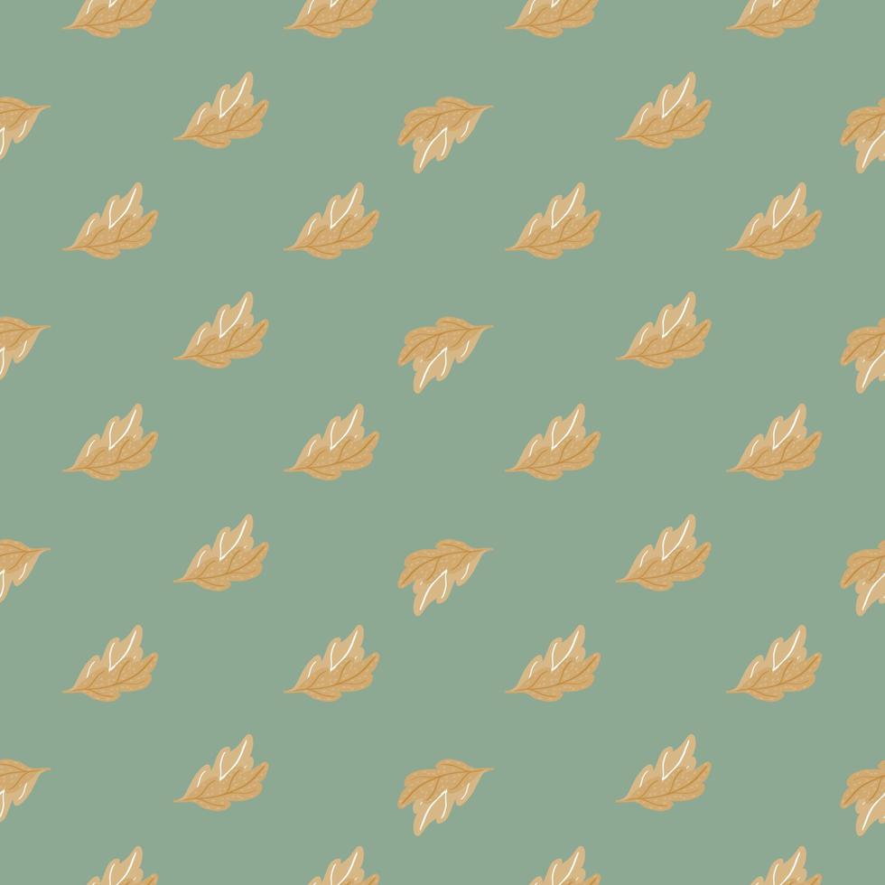 Leaves of oak seamless pattern. Hand drawn natural background . vector