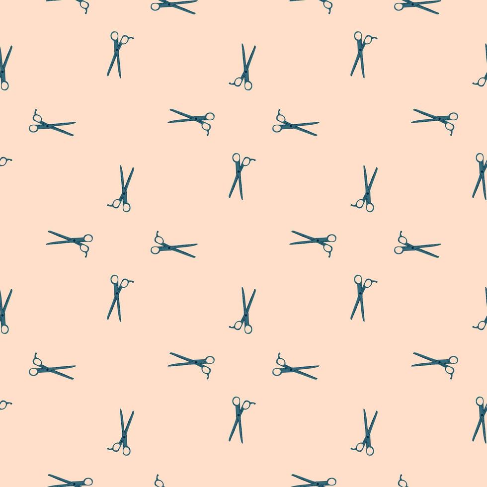 Scissors seamless pattern. Retro salon background. vector